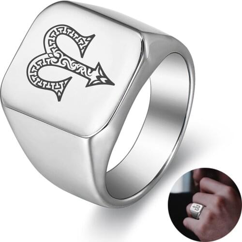 Womens Mens Constellation Ring Wedding Engagement Jewelry 18mm Zodiac Sign Signet Stainless Steel Retro Chunky Band Heavy LHR454