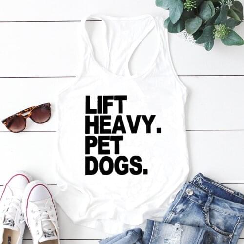 Vest Lift Heavy Pet Dogs Tank Tops Funny Summer Sleeveless Gym Tanks Womens Flowy Racerback Running Yoga Workout Tee Shirt Top