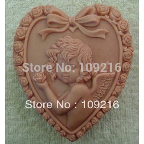 1pcs Heart Angel (zx 232 ) Silicone Handmade Soap Mold Crafts DIY Mold