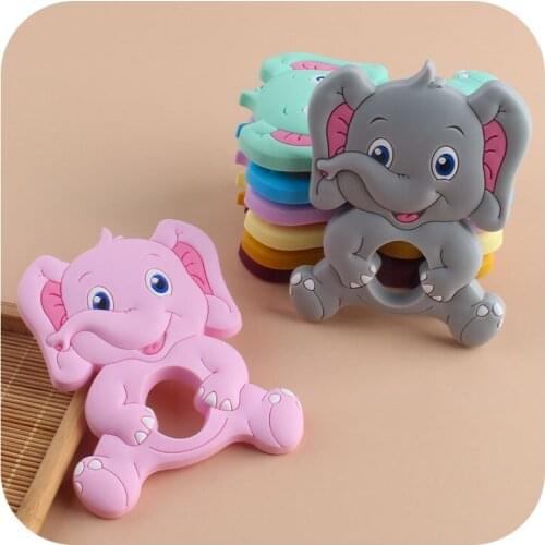 Silicone Teether Cartoon Animals Elephant 1pcs Food Grade Silicone Pandents DIY Teething Toys For Teeth Baby Teethers Gift
