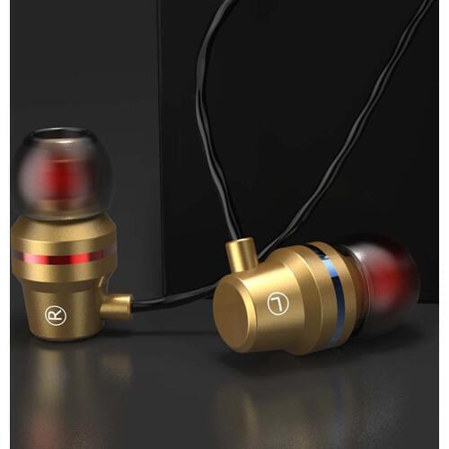 100PCS Professional Metal Headphone In Ear Wired Earphone 3.5mm Heavy Bass Sound Quality Music Sport Headset For iPh For Xiaomi