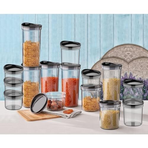 Qlux 15 Piece Compact Storage Container Food Container Set 1500-850-600 Ml