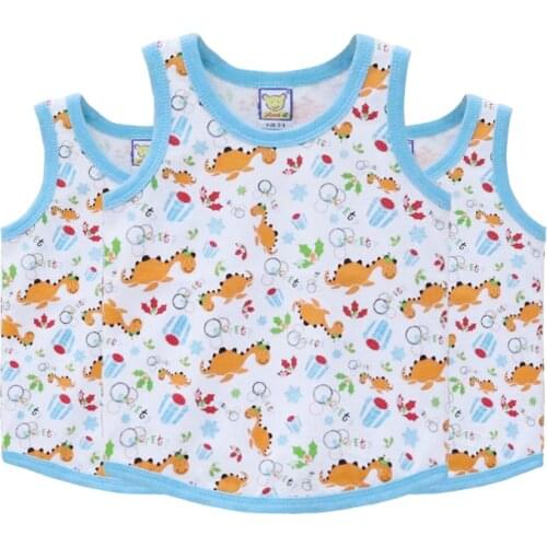 3 Pcs/lot Baby Shirts boys sleeveless tops newborn printed clothes summer underwear for girls