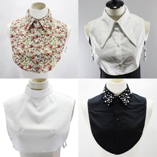 43 Styles Fake Collar Stand Lapel Shirt Detachable Collar Women Vintage Lace Floral False Collar Half Shirt Blouse Faux Col