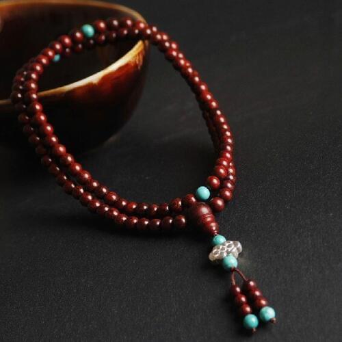 6MM Redsandalwood Mala Indian Redsandalwood Beaded Jewelry Tibetan 108 Prayer Beads Tibetan Mala