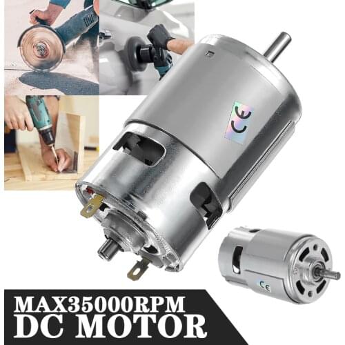 775 DC Motor Max 35000 RPM DC 12V-24V Ball Bearing Large Torque High Power Low Noise Gear Motor Electronic Component Motor