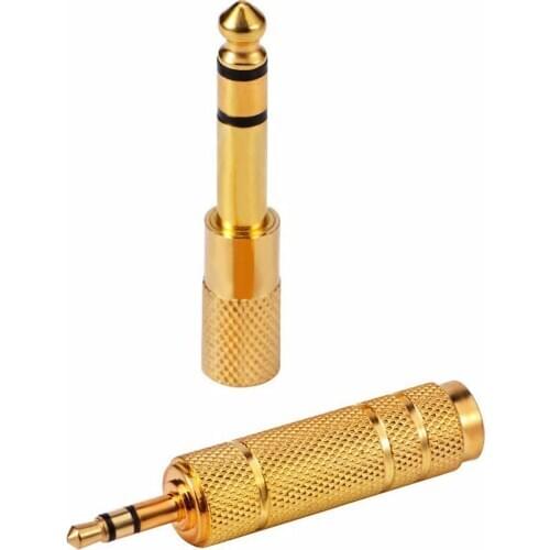 Headphone Adapter 6.35 mm (1/4 Inch) Male to 3.5 mm Female Stereo Adapter Plus 3.5 mm Stereo Male to 6.35 mm (1/4 Inch) Stereo F