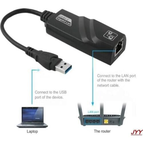 USB 3.0 to LAN Gigabit Ethernet Adapter USB 3.0 to 10/100/1000 Mbps Gigabit RJ45 Ethernet LAN Network Adapter For PC Mac