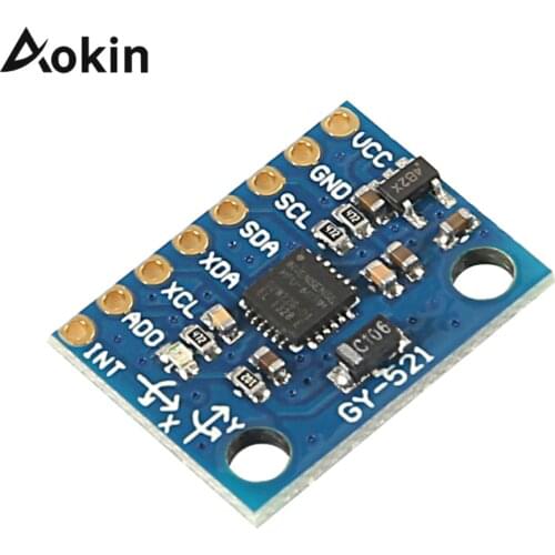 Aokin MPU-6050 MPU6050 GY-521 GY521 GY 521 MPU 6050 Module 3 Axis Analog Gyro Sensors Accelerometer diy Kit for arduino Kit