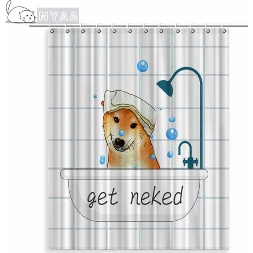 Art Funny Get Naked Pattern Shower Curtains Polyester Fabric Waterproof Bathroom Bath Curtain