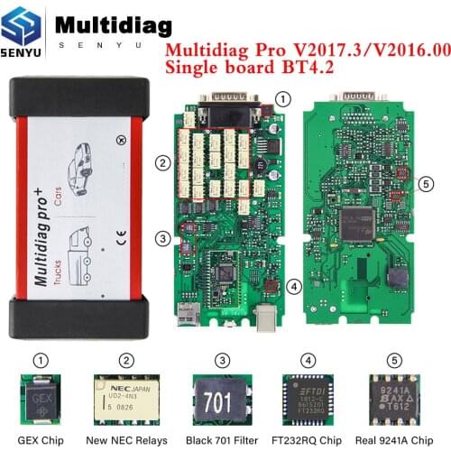 High Quality Multidiag Pro NEC Relays 2017.3 For Scania Truck Car OBD 2 OBD2 Car Diagnostic Auto tool For BMW BT4.2 Scanner
