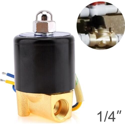 Solenoid Valve DC 12V/24V AC 110V / 220V 1/4'' 3/8" Electric Valve Water Solenoid Valve Normally Closed Valve for Water Oil Air