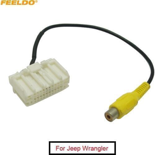 FEELDO 10PCS Car AUX Video Output RCA Cable For Jeep 2008+ Factory OEM Radio Stereo With DVD/Rear Camera