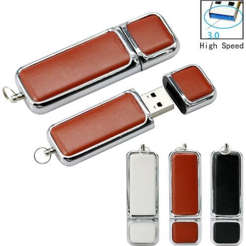 Real Capacity High Speed USB 3.0 Flash Drive 128GB Pen Drive PenDrive Mini PU Leather 16GB 32GB 64GB 3.0 Memory Stick