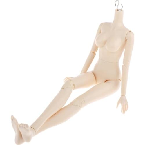 Flexible 16 Joints 1/4 BJD SD Modern Girl Naked Body without Head Normal Skin, for OB Kurhn Doll Custom Use - Large Breast