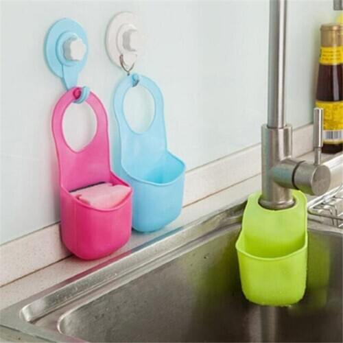 Creative Kitchen Storage Box Folding Hanging Silicone Dish Leachate Rack Bathroom Gadget Baskets N1337AA