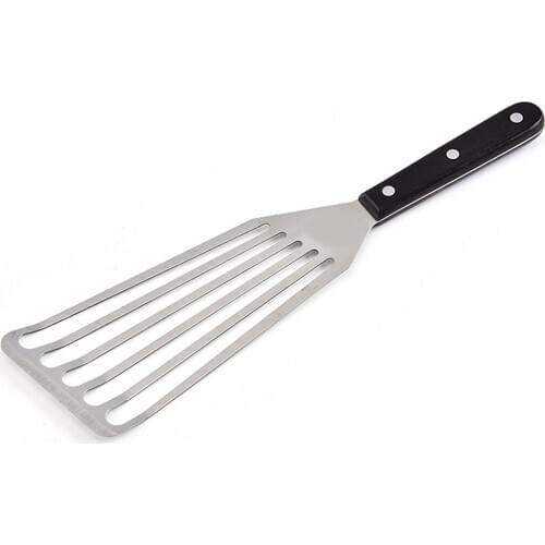 Frying Spatula Eel Shovel Long Time Use Two Sizes Multipurpose Stainless Steel Material For Meat BBQ Wooden Handle Kitchen Tool