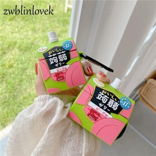 Cute Jelly Milk Drink 3D Case For Airpods 1 2 Pro Soft Silicone Case Wireless Bluetooth Headset Protect Cover Funda