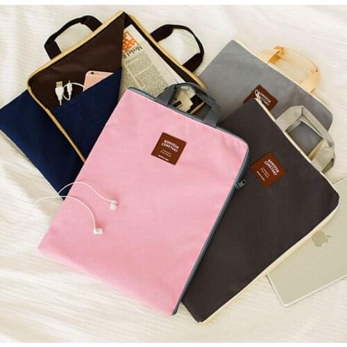 Yisuremia Multi-Function Canvas A4 File Folder Bag For IPAD Notebook Storage Organizer Brief Case Office School Stationery