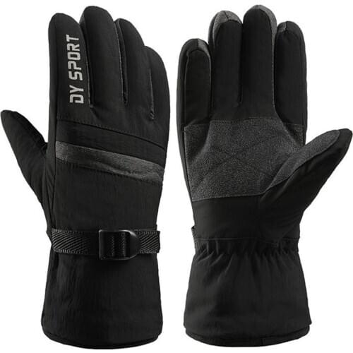 Fashion Winter Windproof and Warm Gloves Lightweight Full-Finger Anti-slip Gloves Waterproof Cotton Lining Ski Gloves