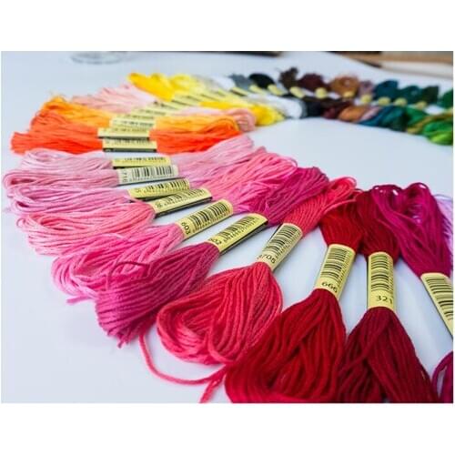 4meter 50pcs embroidery floss Cross Stitch Cotton Embroidery Thread Floss Sewing Skeins Craft