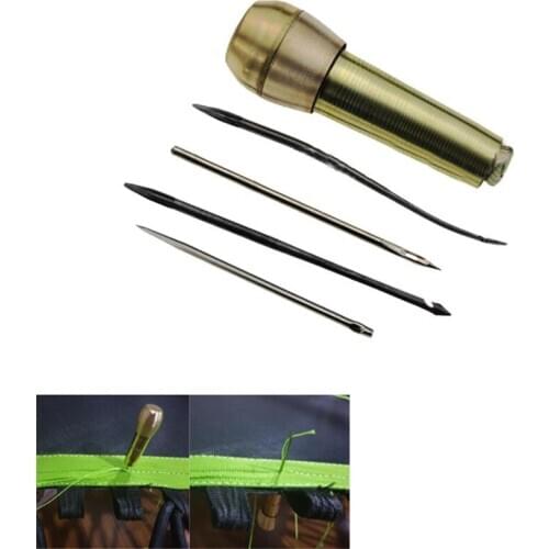 1 Set Canvas Leather Tent Shoes Sewing Awl Taper Repairing Tool Sets Hand Stitching Leathercraft Needle Kit