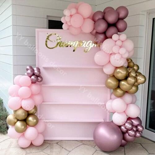 103pcs Wedding Garland Arch Kit Rose Gold Macaron Pink Latex Balloon Set DIY Baby Shower Birthday Background Decortion