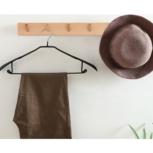 Nordic Minimalist Wall Mount Wooden Coat Rack 3/4/5 Pegs Entryway Hat Clothes Hooks Punch-Free Towel Robes Hanger