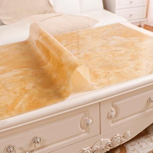 2020 New Creative Marble Printing PVC Table Cloths Soft Glass TableCloth Oilproof Waterproof Table Cover For Kitchen Dining Mat