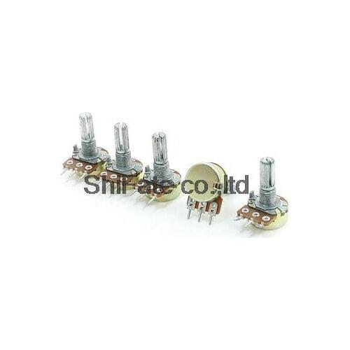 5pcs 2M ohm 3 Pins Pots 6mm Split Shaft Single Turn Potentiometers