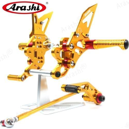 Arashi CNC Adjustable Footrests For SUZUKI GSXR750 GSX750R GSXR 750 2006 2007 2008 2009 2010 Rider Rearset Foot Pegs Footrest