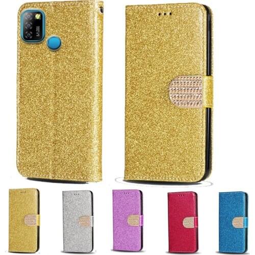 For Infinix Smart 5 Luxury Glitter Diamond Flip Leather Wallet Phone Case For Infinix Hot 10 Lite Phone cover with card slot