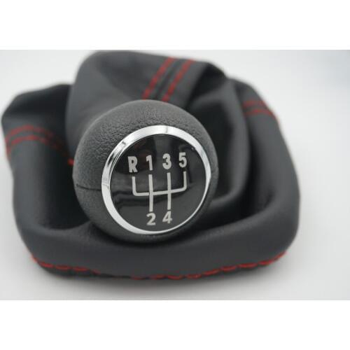 5 Speed Gear Shift Knob with COVER GAITOR BOOT black Base Surround With Red Line For VW Golf 3 MK3 92-98/T4 91-04/Vento 92-98