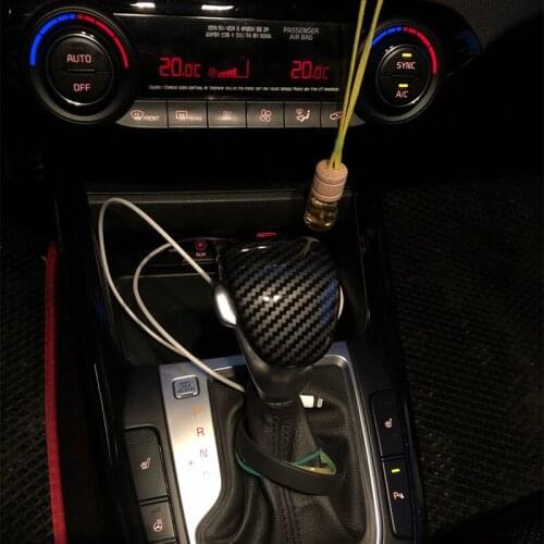 ABS Chorme Carbon Fiber Interior Gear Shift Knob Cap Cover Trim Stickers For Kia Forte K3 2019 Auto Interior Accessories