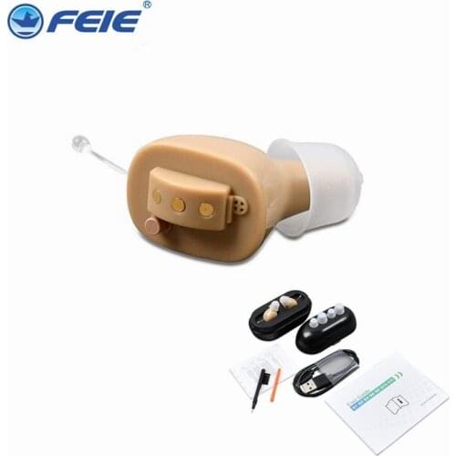 S-2 One Pair MicroEar Mini CIC Hearing Aid 2 Pieces Invisible Digital Hearing Aids Rechargeable Hearing Amplifier For Both Ear