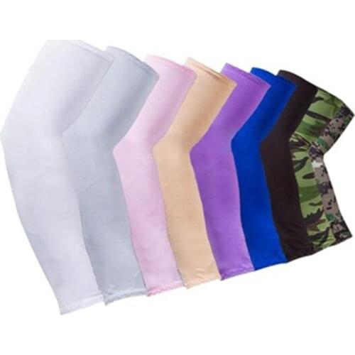 1 Pairs Ice Silk Sunscreen Arm Sleeves Sports Outdoor Cycling Arm Cover Anti-UV Breathable Comfortable Unisex Arm Sleeves Cover