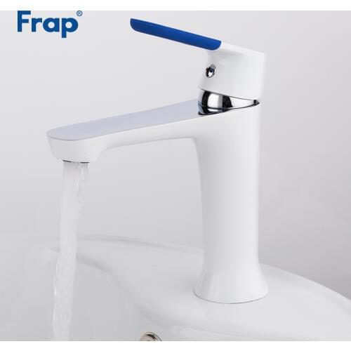 Frap Whit Bathroom Basin Faucet Set Deck Mounted Tap Cold and Hot Water Taps Mixer Crane Multi Color Handle Cover Torneira F1034