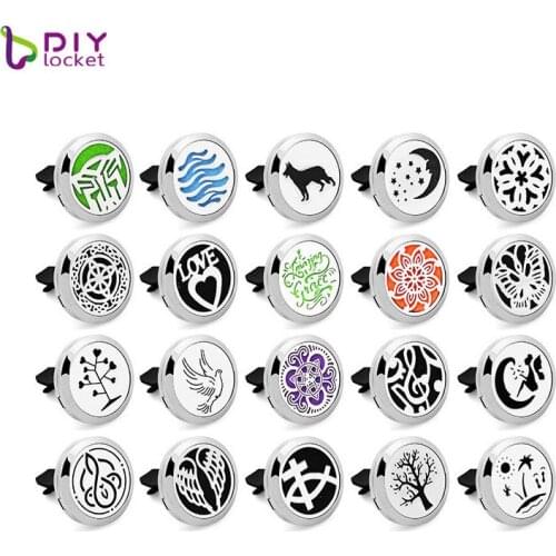 30mm 316l Stailess Steel Car Essential Oil Diffuser Wholesale Magnetic Opening Car Aromatherapy Diffuser AE181-200