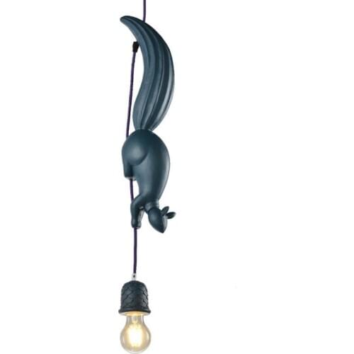 Nordic Resin Squirrel Led Pendant Lights Modern Industrial Hanging Animal Lamp for Childrens Room Kitchen Loft Decor Fixtures