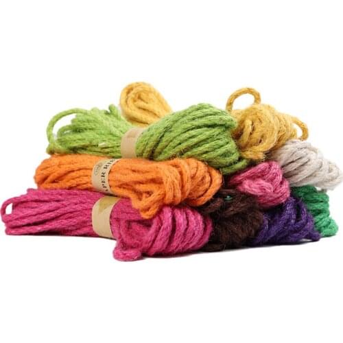 10meters 6mm Colored Jute Twine Natural Hemp Twine Rope for Christmas Bracelets Gift Wrapping Embellishments Hanging Plants