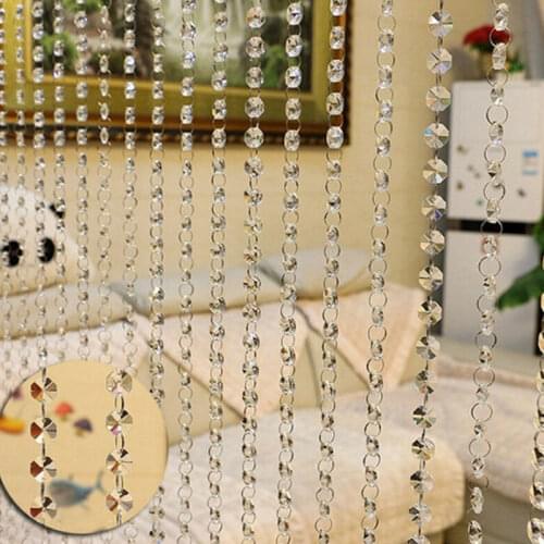 Crystal Glass Bead Curtain String Tassel Luxury Bedroom Cafe Window Door Home Decor Transparent Glass Wedding Party Ornament
