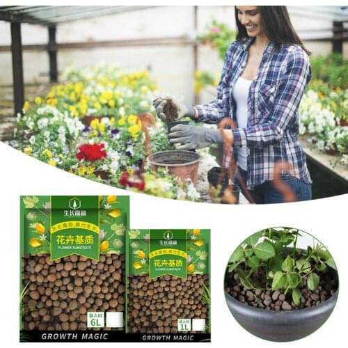 1L Ceramsite Succulents potted ceramic flower pots soil surface decoration of flowers soilless hydroponic medium