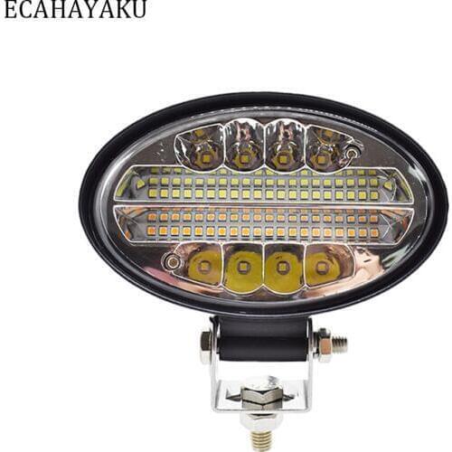 1 Piece Oval 5 inch LED Work Light White Yellow Strobe for Off-road Farm Vehicles Motorbikes Fishing Boat Forklift Excavator 12V