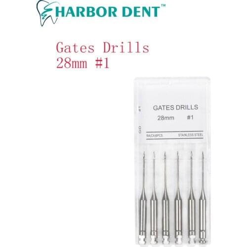 1 Pack(6pcs) Dental Endodontic Drill Gates Glidden Gates Reamers Rotary Paste Carriers28mm Engine Use Stainless Steel Endo