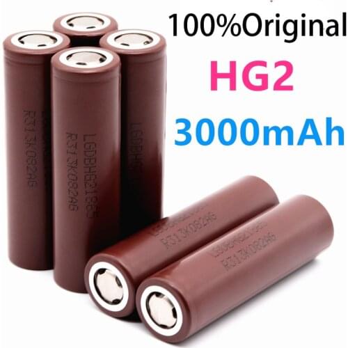 20PCS 100% Original Large Capacity HG2 18650 3000mah Rechargeable Battery For HG2 Power High Discharge Big Current + DIY Nicke