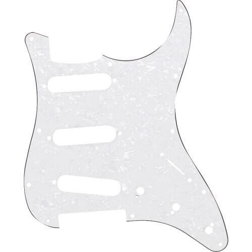 3Ply Strat Style Scratch Plate Pearl White Guitar Pickguard For Fender Strat New