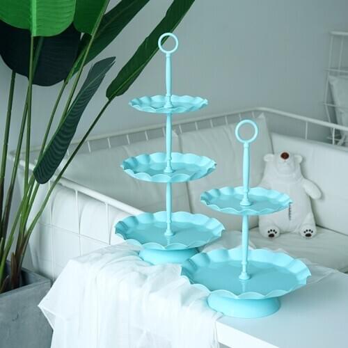 3 Tiers Cupcake Stand Metal Wave Edge Cake Decorating Tools Wedding Event Party Dessert Plate Decoration Bake Dinnerware