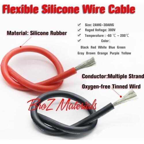 30AWG Flexible Silicone Wire Cable Soft High Temperature Tinned copper UL VW-1