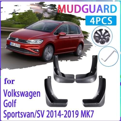 4 PCS Car MudFlaps for Volkswagen VW Golf Sportsvan SV 2014~2019 Mk7 Mudguard Splash Guards Fender Auto Accessories