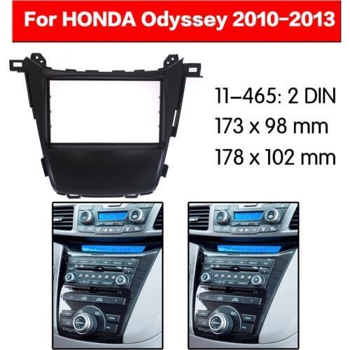 Car Radio Fascia Multimedia Frame Kit For HONDA Odyssey 2010-2013 Radio Stereo Audio Bezel Facia Panel Trim Dash 2 Din Mount Kit